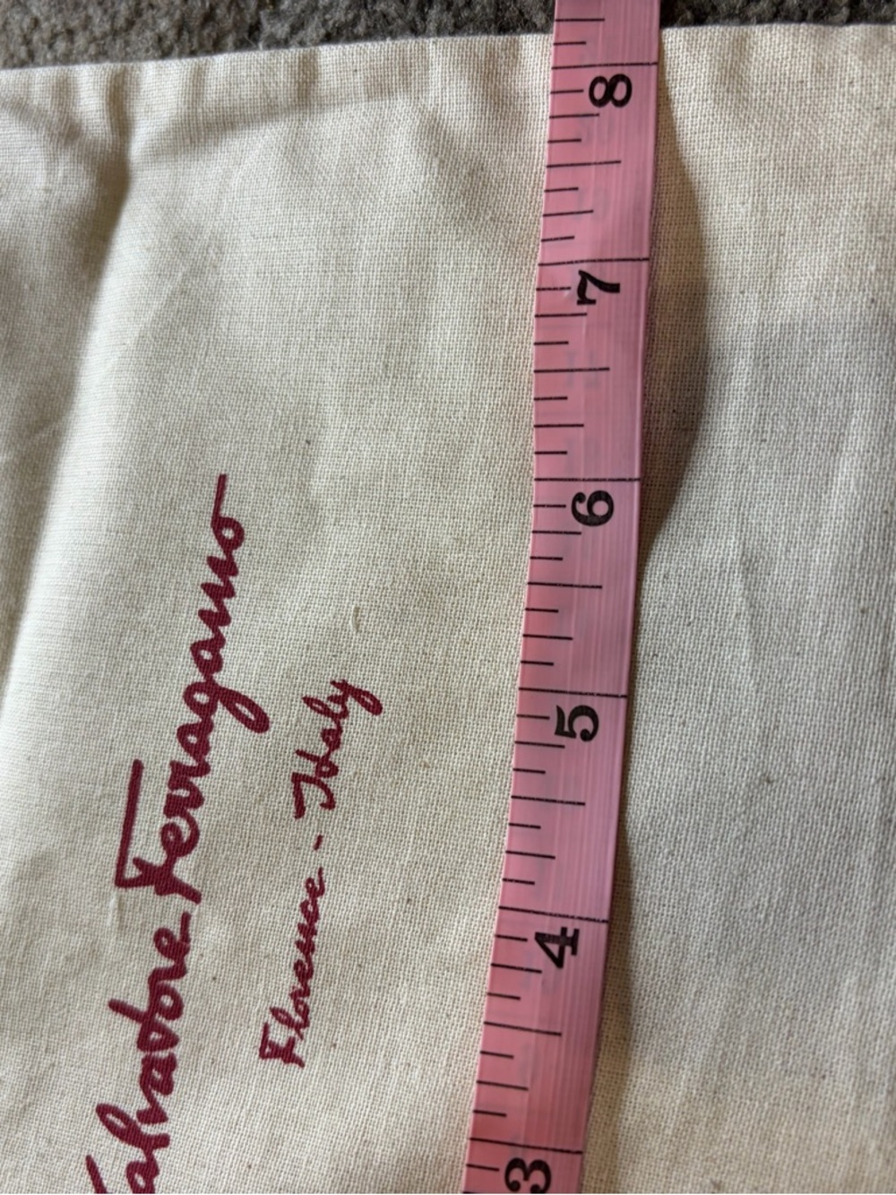 Salvatore Ferragamo Dust Bag Beige Travel Storage Drawstring Pouch 8x16 Italy ❤️